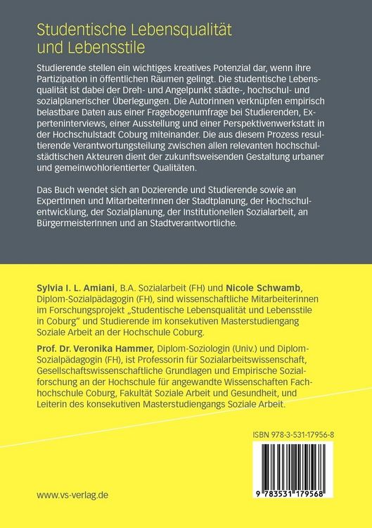 Produktbild: Studentische Lebensqualit&auml;t und Lebensstile