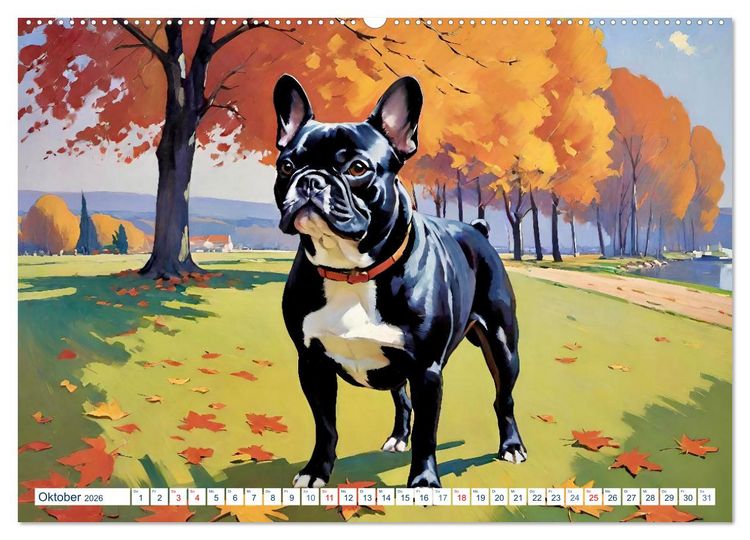 Produktbild: Frenchies (hochwertiger Premium Wandkalender 2026 DIN A2 quer), Kunstdruck in Hochglanz
