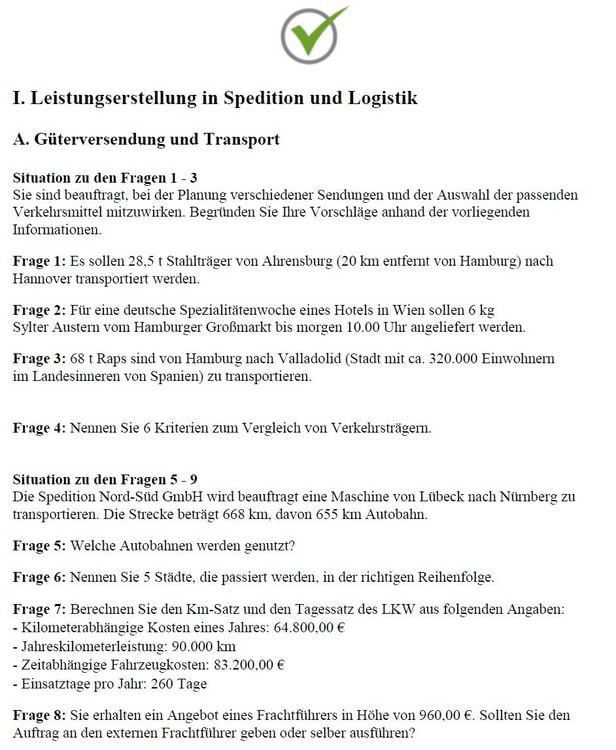 Produktbild: Top-Pr&uuml;fung Kauffrau / Kaufmann f&uuml;r Spedition und Logistikdienstleistung - 360 &Uuml;bungsaufgaben f&uuml;r die Abschlu&szlig;pr&uuml;fung