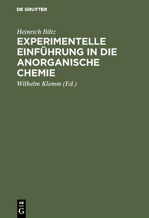 Produktbild: Experimentelle Einf&uuml;hrung in die anorganische Chemie