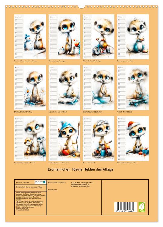 Produktbild: Erdm&auml;nnchen. Kleine Helden des Alltags (hochwertiger Premium Wandkalender 2026 DIN A2 hoch), Kunstdruck in Hochglanz