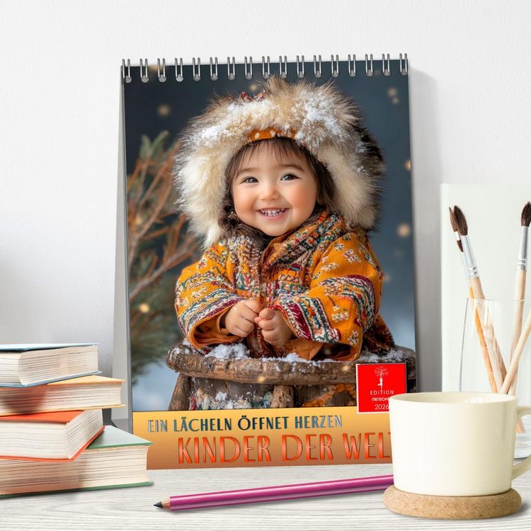 Produktbild: Kinder der Welt - ein L&auml;cheln &ouml;ffnet Herzen (Tischkalender 2026 DIN A5 hoch), CALVENDO Monatskalender