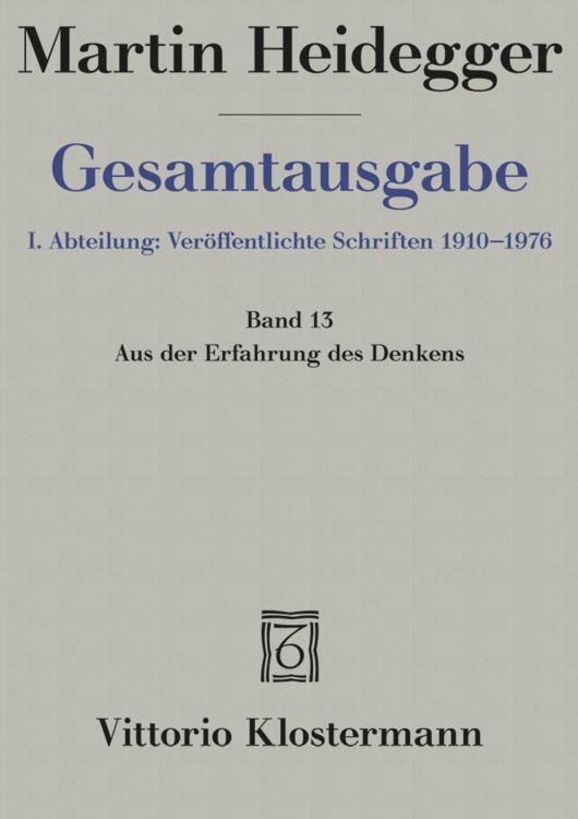 Produktbild: Aus der Erfahrung des Denkens (1910-1976)