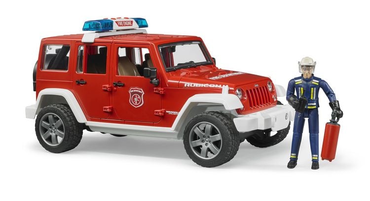 Produktbild: bruder 02528 Jeep Wrangler Rubicon Unlimited Feuerwehreinsatzfahrzeug + Figur