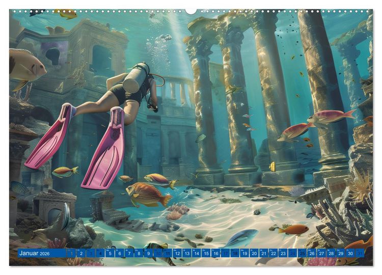 Produktbild: Erlebe mit mir verzaubernde Unterwasserwelten Tauchen (Wandkalender 2026 DIN A2 quer), CALVENDO Monatskalender
