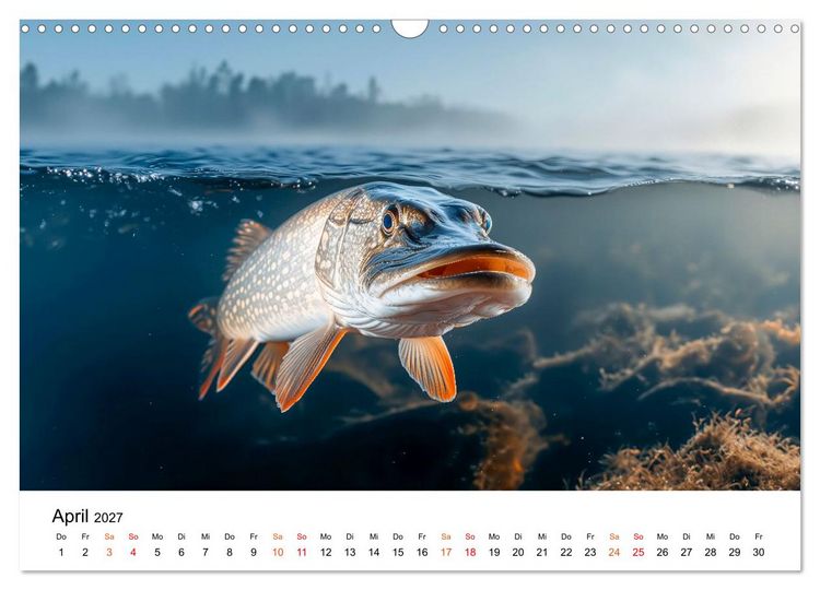 Produktbild: Hecht - J&auml;ger der Tiefe (Wandkalender 2027 DIN A3 quer), CALVENDO Monatskalender