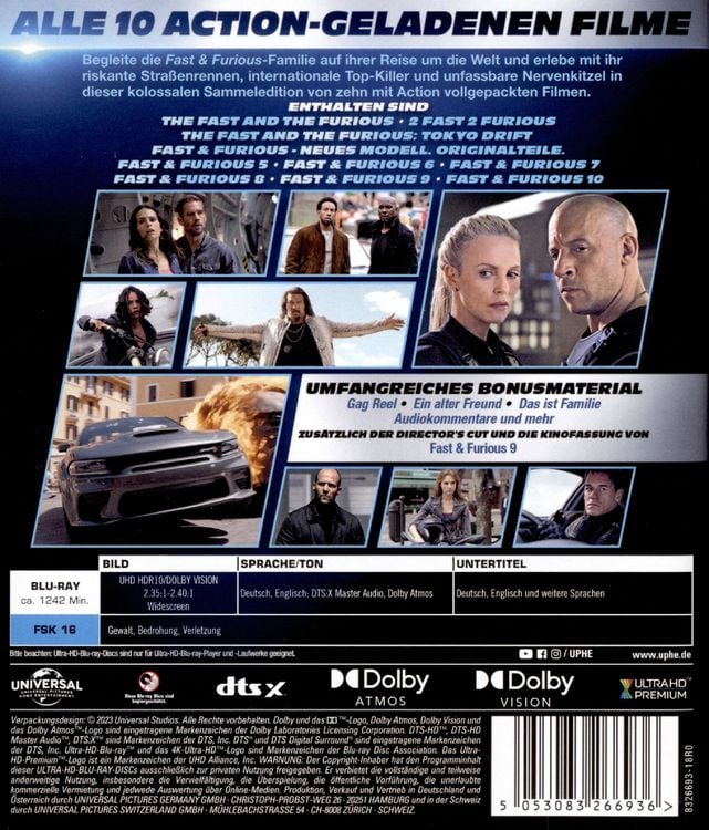 Produktbild: Fast & Furious - 10-Movie-Collection [10 x 4K Ultra HD]