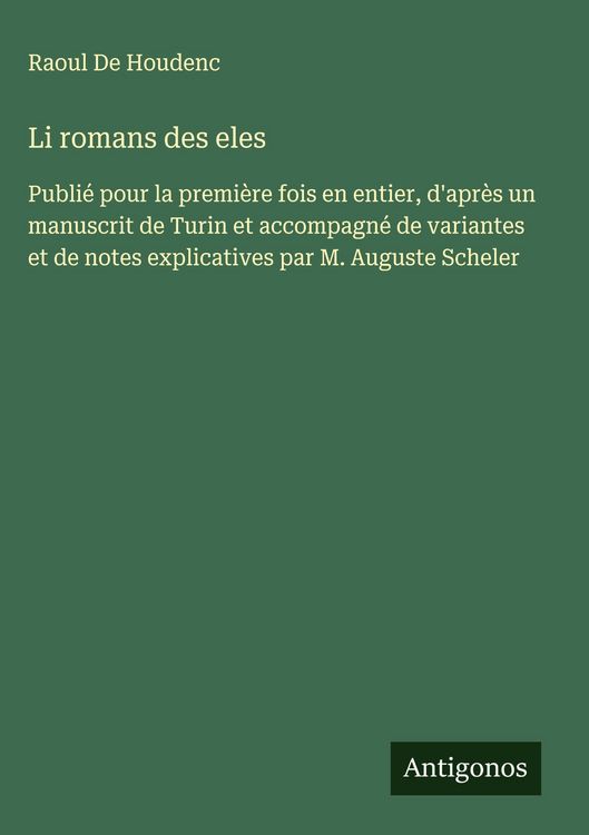 Produktbild: Li romans des eles