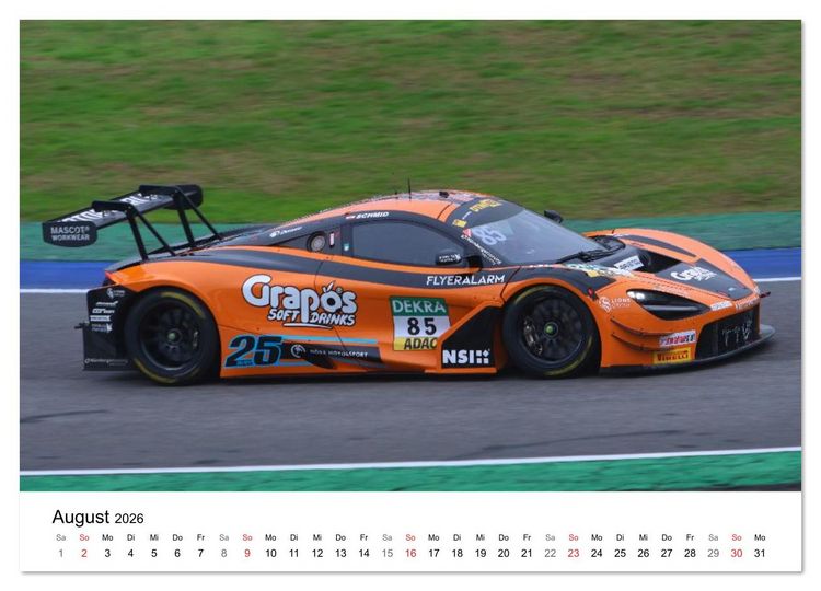 Produktbild: Supersportwagen auf der Rennstrecke (Wandkalender 2026 DIN A4 quer), CALVENDO Monatskalender