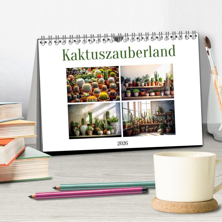 Produktbild: Kaktuszauberland (Tischkalender 2026 DIN A5 quer), CALVENDO Monatskalender
