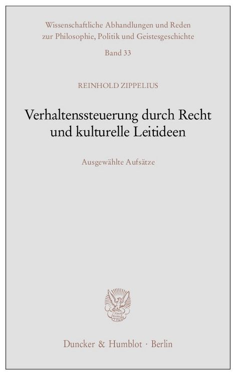 Produktbild: Verhaltenssteuerung durch Recht und kulturelle Leitideen.