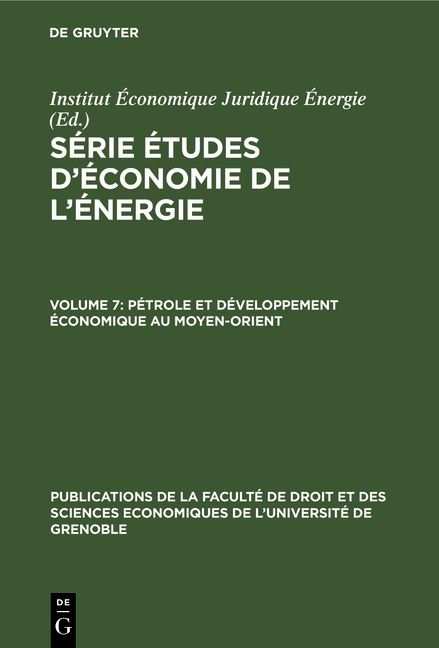 Produktbild: P&eacute;trole et d&eacute;veloppement &eacute;conomique au Moyen-Orient