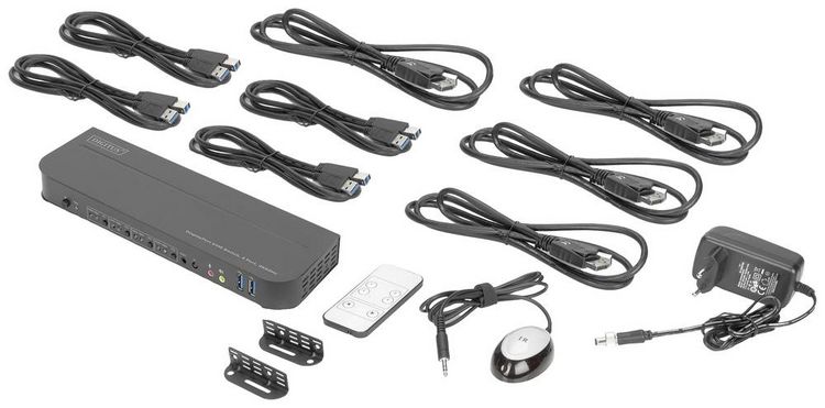Produktbild: Digitus DS-12890 4 Port KVM-Extender DisplayPort&reg;, HDMI Maus, Tastatur 3840 x 2160 Pixel