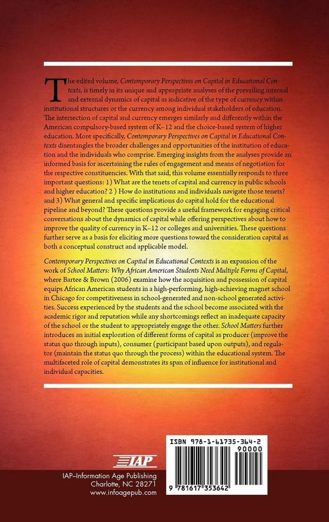 Produktbild: Contemporary Perspectives on Capital in Educational Contexts (Hc)
