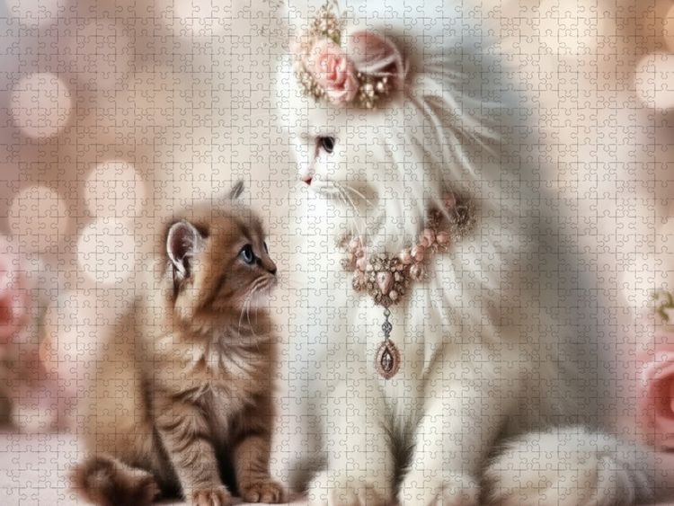 Produktbild: CALVENDO Puzzle Katzenmomente | 1000 Teile Lege-Gr&ouml;&szlig;e 64x48cm Foto-Puzzle f&uuml;r gl&uuml;ckliche Stunden