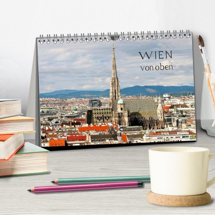 Produktbild: WIEN von oben (Tischkalender 2026 DIN A5 quer), CALVENDO Monatskalender