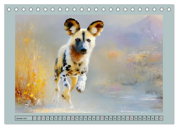 Produktbild: Wildhunde. Afrikas erfolgreiche J&auml;ger (Tischkalender 2027 DIN A5 quer), CALVENDO Monatskalender