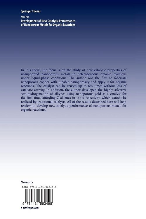 Produktbild: Development of New Catalytic Performance of Nanoporous Metals for Organic Reactions