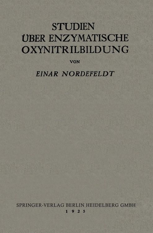 Produktbild: Studien &uuml;ber Enzymatische Oxynitrilbildung