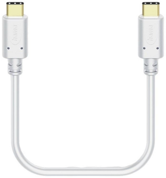 Produktbild: Hama USB-Ladekabel USB 2.0 USB-C&reg; Stecker, USB-C&reg; Stecker 1.50m Wei&szlig; 00201592