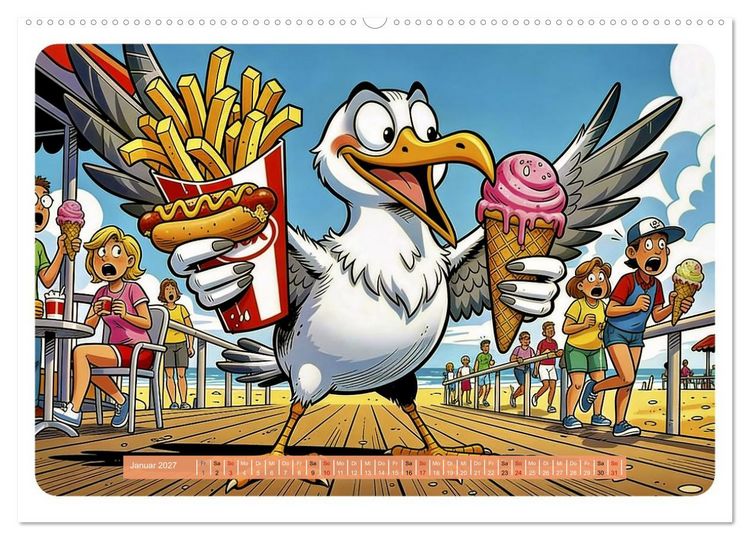 Produktbild: Gierige M&ouml;wen - Comic (Wandkalender 2027 DIN A2 quer), CALVENDO Monatskalender