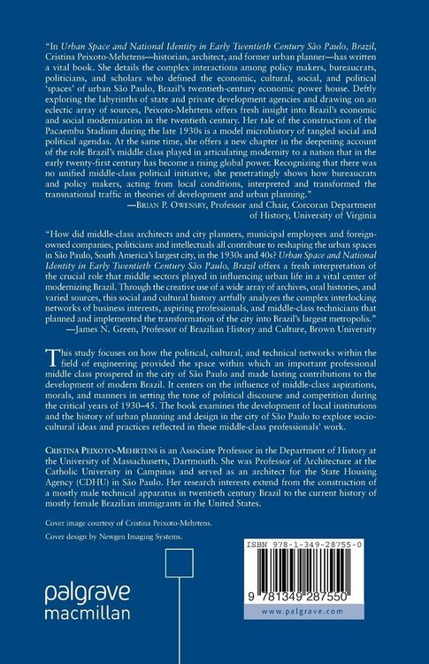 Produktbild: Urban Space and National Identity in Early Twentieth Century S&atilde;o Paulo, Brazil