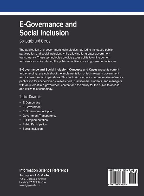 Produktbild: E-Governance and Social Inclusion