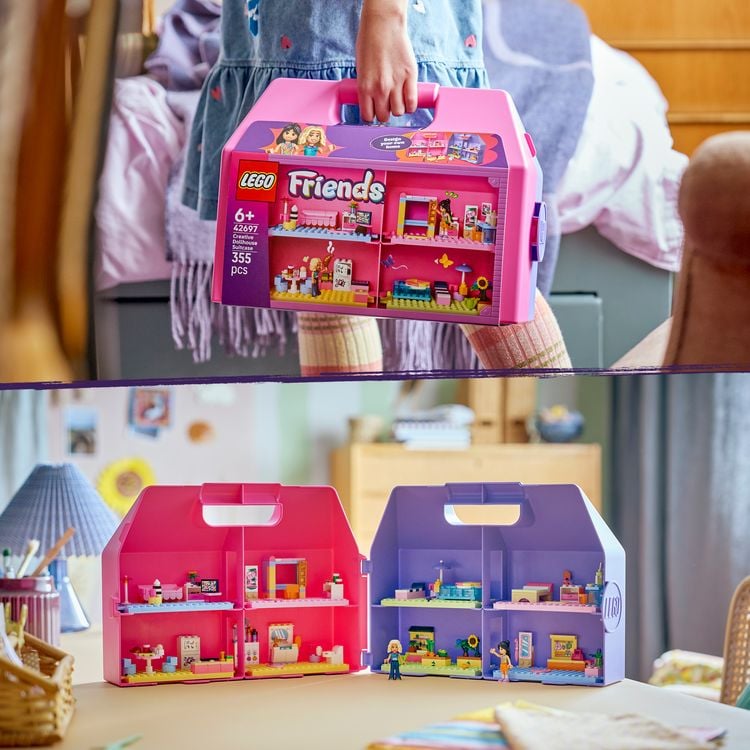Produktbild: LEGO Friends 42697 Kreativer Puppenhauskoffer, Bauset, Tragbares Puppenhaus f&uuml;r Kinder
