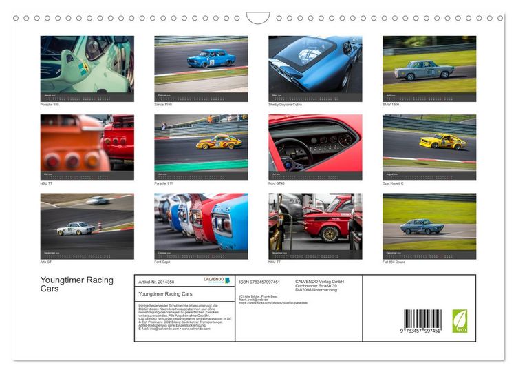 Produktbild: Youngtimer Racing Cars (Wandkalender 2026 DIN A3 quer), CALVENDO Monatskalender