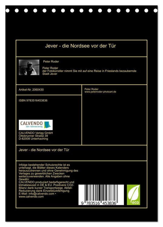 Produktbild: Jever - die Nordsee vor der T&uuml;r (Tischkalender 2026 DIN A5 hoch), CALVENDO Monatskalender