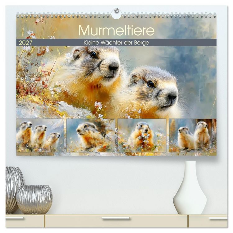 Produktbild: Murmeltiere. Kleine W&auml;chter der Berge (hochwertiger Premium Wandkalender 2027 DIN A2 quer), Kunstdruck in Hochglanz