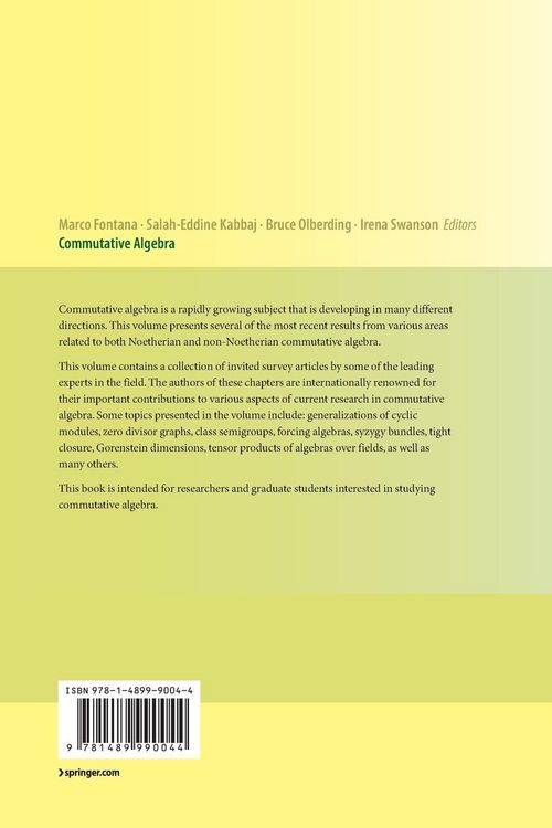 Produktbild: Commutative Algebra