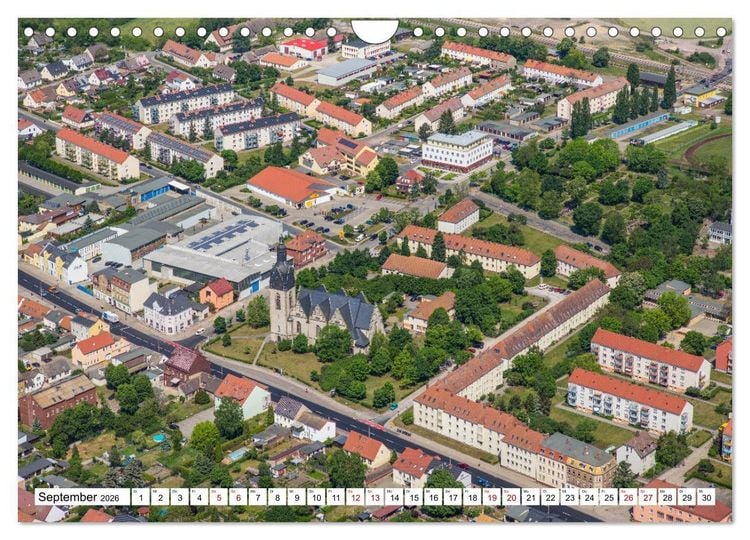 Produktbild: Lutherstadt Wittenberg - Stadt der Reformation aus der Vogelperspektive (Wandkalender 2026 DIN A4 quer), CALVENDO Monatskalender