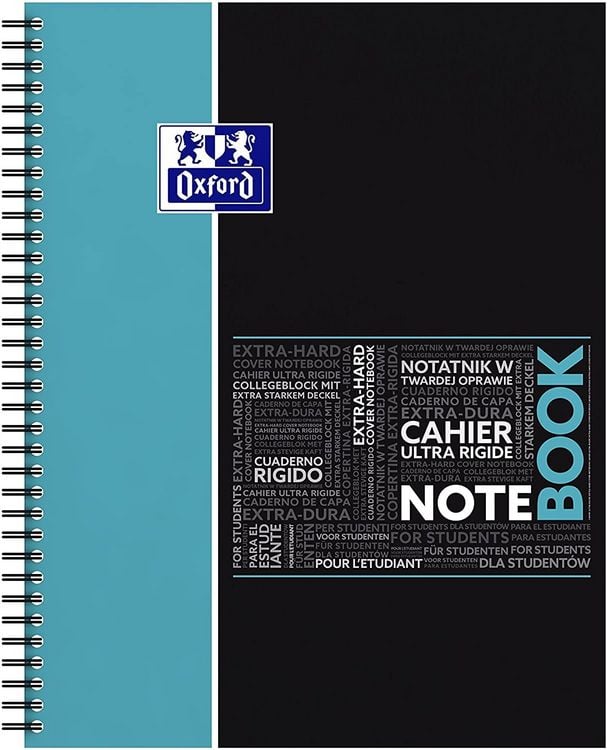 Produktbild: OXFORD Studium A4+ Hardcover doppelspiralgebundenes Notebook, 5 mm kariert, 80 Blatt SCRIBZEE&reg; kompatibel, 1x St&uuml;ck sortiert