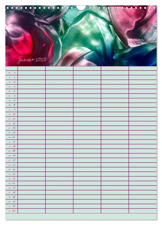 Produktbild: Bl&uuml;tenzauber - Familienplaner 2027 (Wandkalender 2027 DIN A3 hoch), CALVENDO Monatskalender