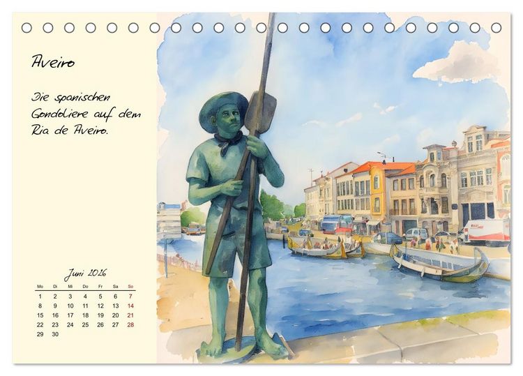 Produktbild: Portugal - Traumland am Atlantik (Tischkalender 2026 DIN A5 quer), CALVENDO Monatskalender
