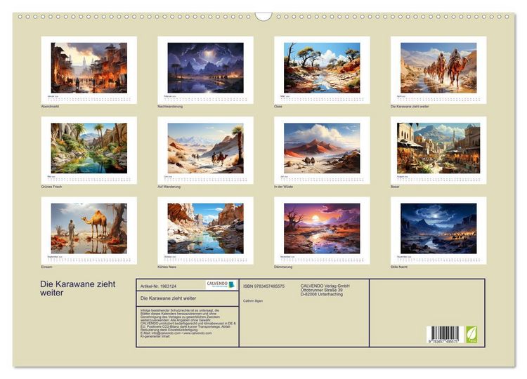 Produktbild: Die Karawane zieht weiter (Wandkalender 2026 DIN A2 quer), CALVENDO Monatskalender