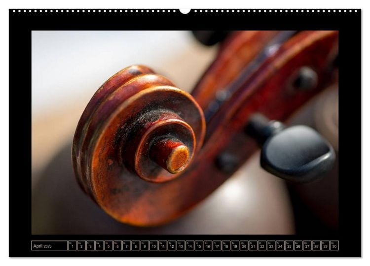 Produktbild: eine Violine (hochwertiger Premium Wandkalender 2026 DIN A2 quer), Kunstdruck in Hochglanz