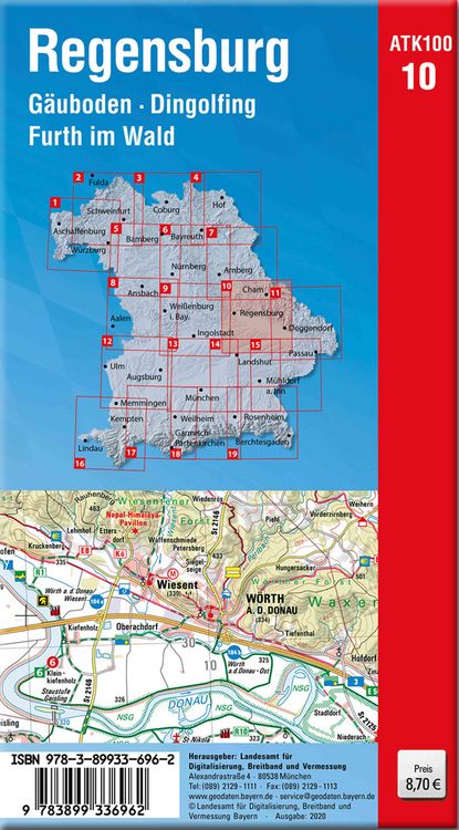 Produktbild: ATK100-10 Regensburg (Amtliche Topographische Karte 1:100000)