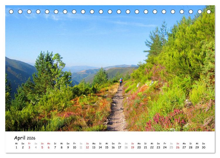 Produktbild: Jakobsweg - Camino Primitivo (Tischkalender 2026 DIN A5 quer), CALVENDO Monatskalender