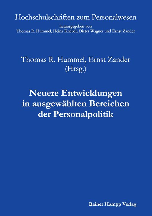 Produktbild: Neuere Entwicklungen in ausgew&auml;hlten Bereichen der Personalpolitik