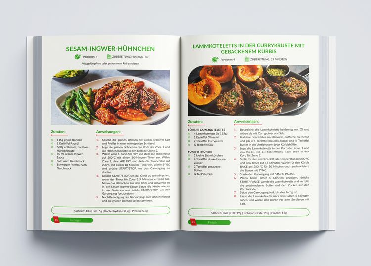 Produktbild: Ninja Heissluftfritteuse Rezeptbuch XXL: Zwei Zonen, unendliche M&ouml;glichkeiten