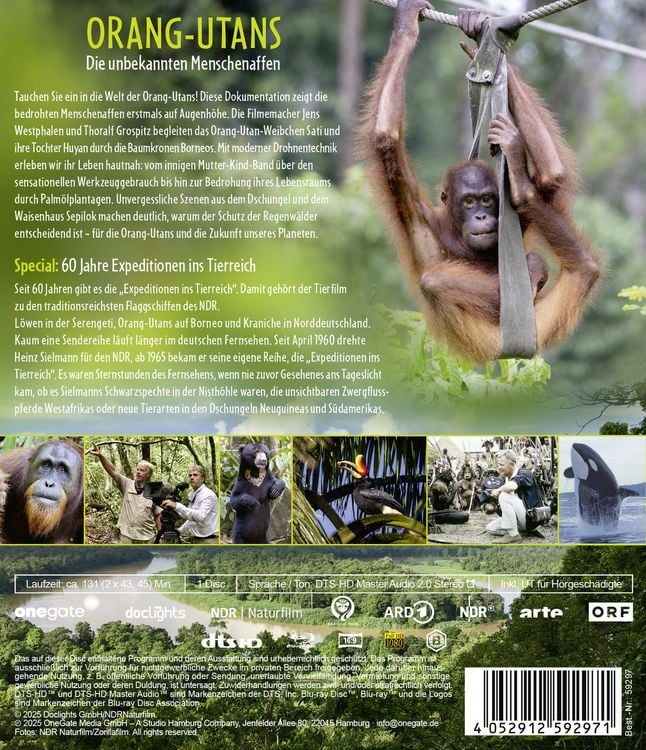 Produktbild: Orang-Utans - Die unbekannten Menschenaffen (plus Special: 60 Jahre Expeditionen ins Tierreich) [naturwelten]