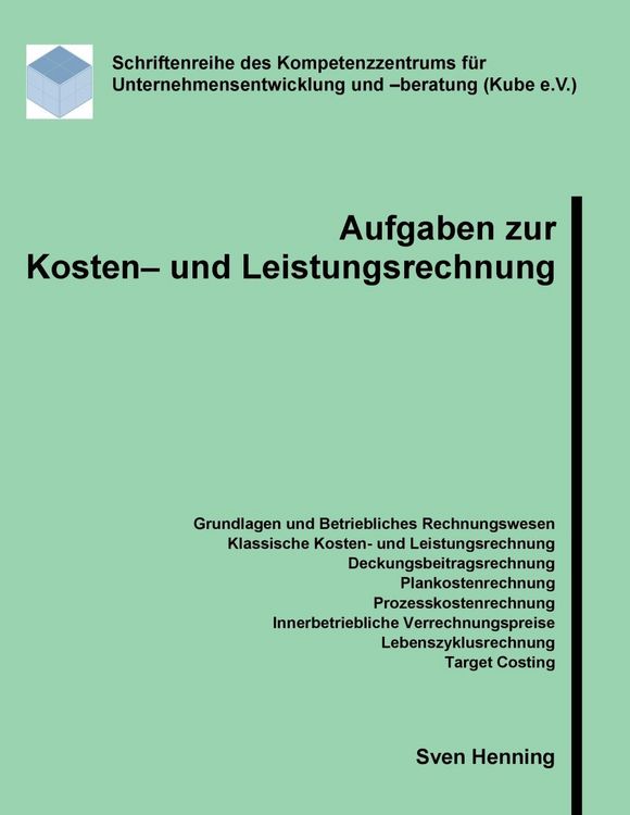 Produktbild: Aufgaben zur Kosten- und Leistungsrechnung