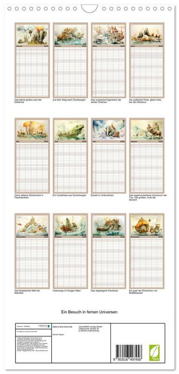 Produktbild: Familienplaner 2026 - Ein Besuch in fernen Universen mit 5 Spalten (Wandkalender, 21 x 45 cm) CALVENDO