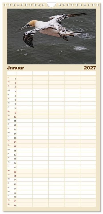 Produktbild: Familienplaner 2027 - Helgoland und die D&uuml;ne mit 5 Spalten (Wandkalender, 21 x 45 cm) CALVENDO