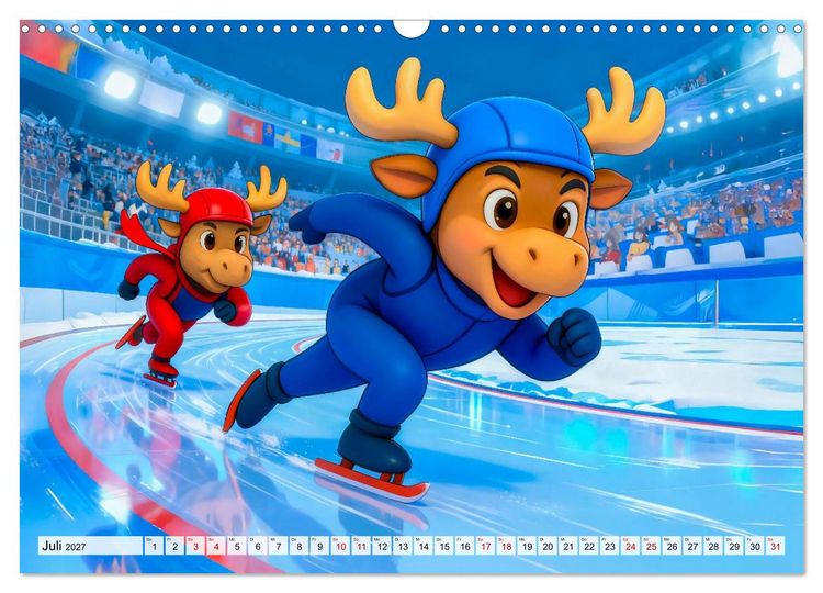 Produktbild: Tierischer Wintersport - Lustige Tiere im Schnee (Wandkalender 2027 DIN A3 quer), CALVENDO Monatskalender