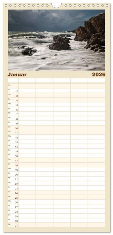 Produktbild: Familienplaner 2026 - Bretagne - Bilder einer K&uuml;stenlandschaft mit 5 Spalten (Wandkalender, 21 x 45 cm) CALVENDO