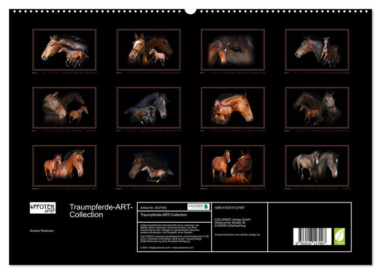 Produktbild: Traumpferde-ART-Collection (hochwertiger Premium Wandkalender 2026 DIN A2 quer), Kunstdruck in Hochglanz