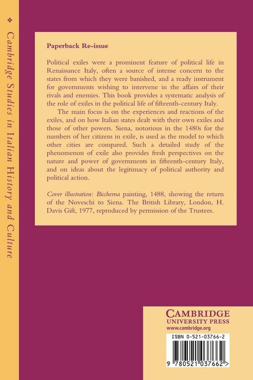 Produktbild: The Politics of Exile in Renaissance Italy